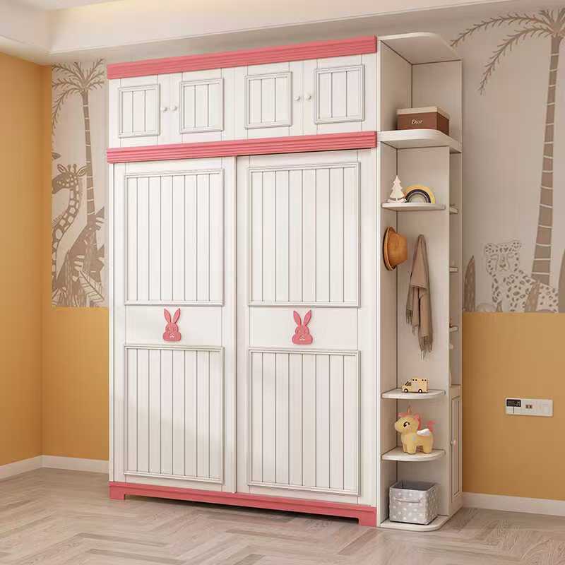 Kids Toys Mall - White Wooden Kid Storage Cabinet Safe