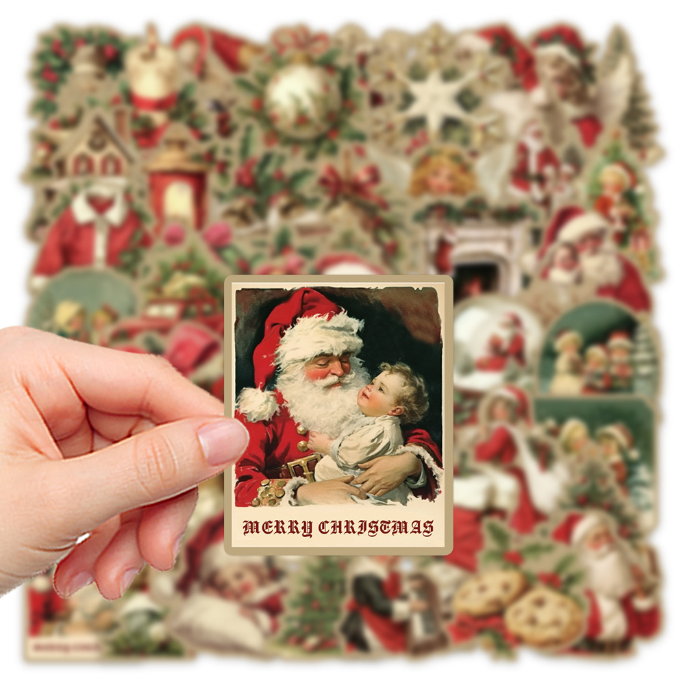 10/50pcs Vintage Cartoon Santa - Kids Toys Vintage ulasan dan harga