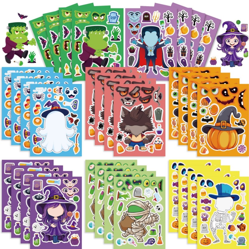 Halloween Party Games Stickers - Kids Zombie Toys ulasan dan harga