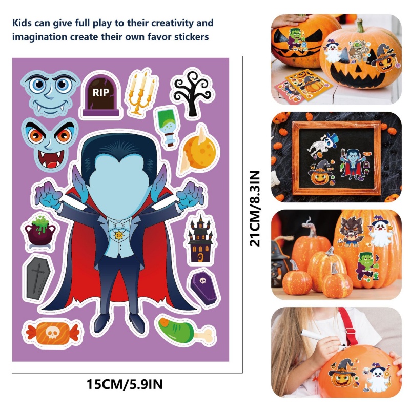 Halloween Party Games Stickers - Kids Zombie Toys ulasan dan harga