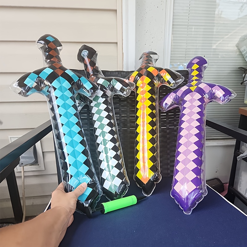 3Pcs Pixel Style Inflatable Sw - Kids Toys Return Gift ulasan dan harga