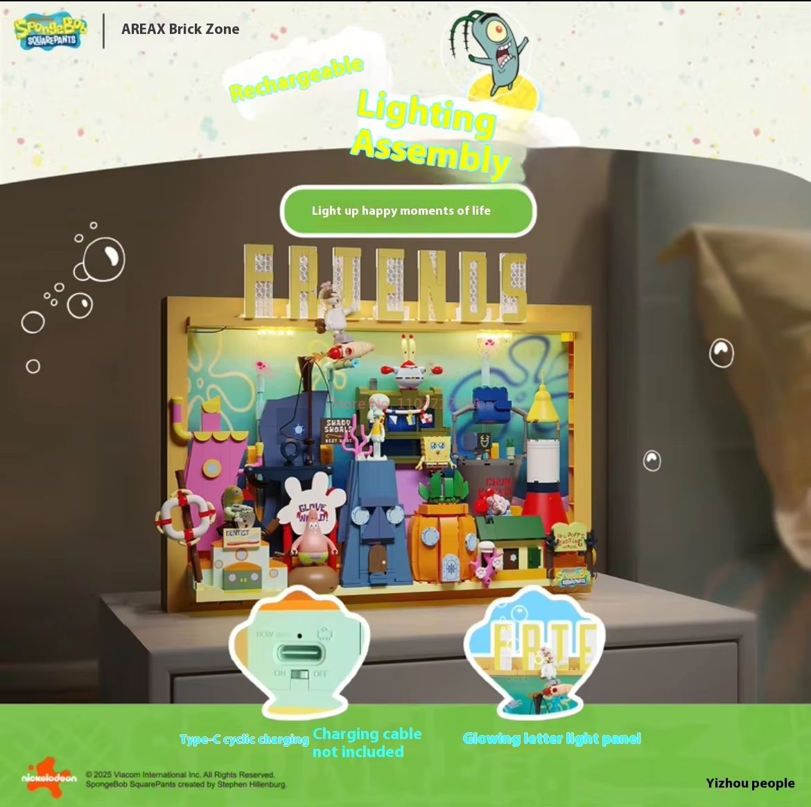Official Area-X Spongebob Squa - Kids Toys Box ulasan dan harga